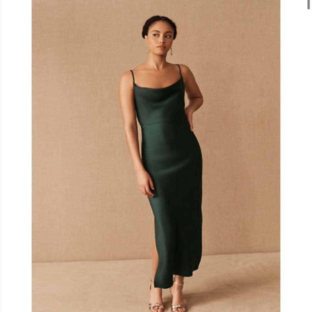 BHLDN Cali Satin Charmeuse Midi Dress